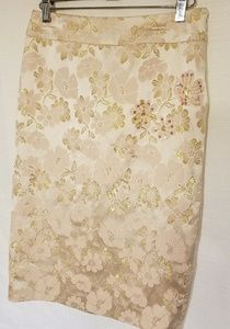 Silk blend straight cocktail skirt